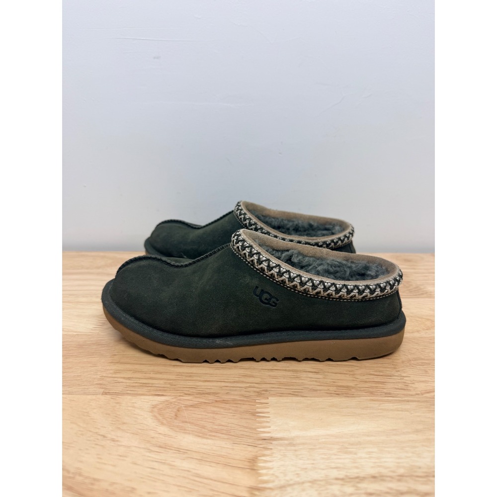UGG Tasman Forest Green Suede Sheepskin Braid Slippers 5955. Size 5w 3Y #61